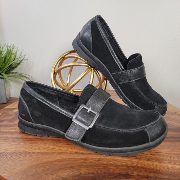 BOC Black Loafers Suede Leather Buckle Size 8.5 Comfy Casual Classic - Picture 16 of 17